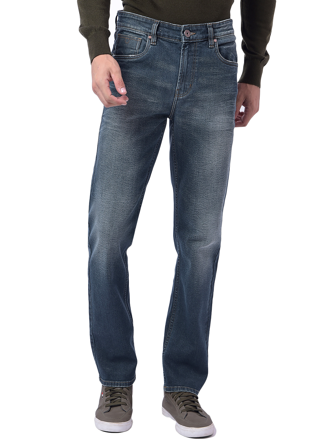 Numero Uno Men Dark Tint Slim Fit Mid Rise Sustainable Jeans
